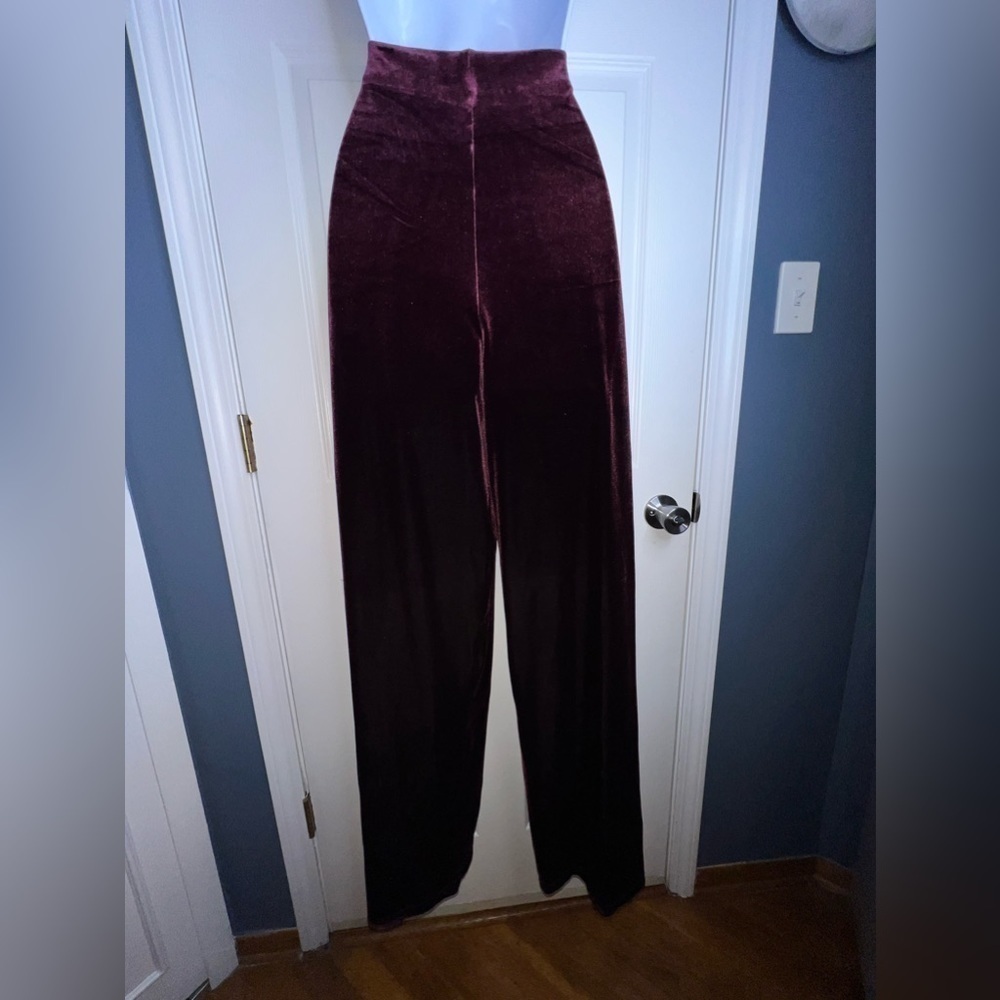 NWOT Gantos Women’s Small Purple Velour Flare Leg Dress Pant Pull On XS - Picture 4 of 14